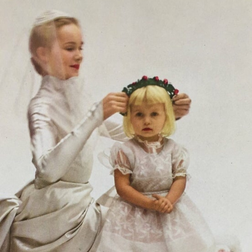 ! VTG 1 page /2 sides, Bride & Flower Girl, Model